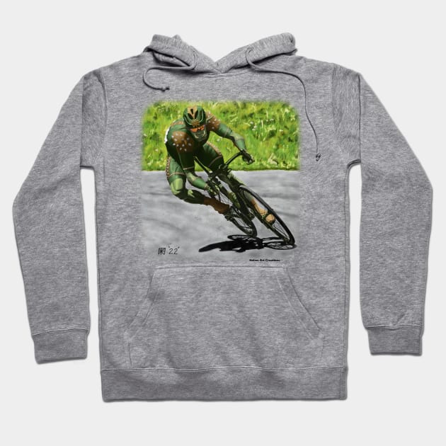 Orcs Cycling Race Competition Realistic Art Hoodie by Helms Art Creations